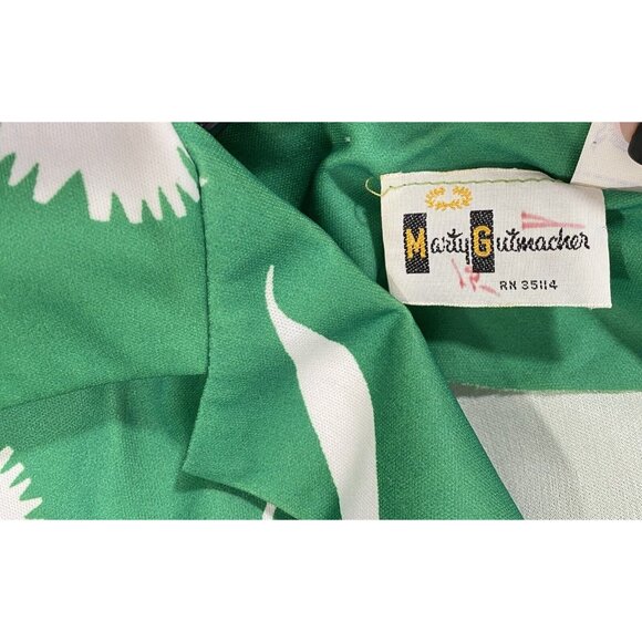 Vintage Marty Gutmacher Pleated Skirt & Blouse Set Size 10 Green White Mod 60’s - Picture 10 of 15